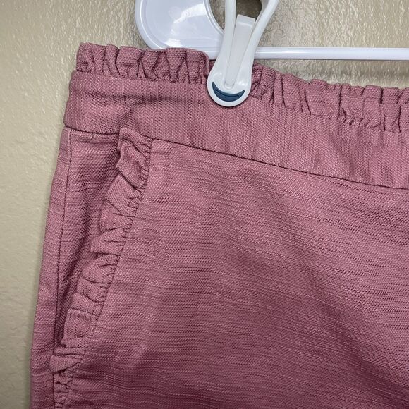 Ann Taylor Loft Outlet Ruffled 4” Shorts Rose Pink Women Plus Size 14 NEW - Picture 2 of 8
